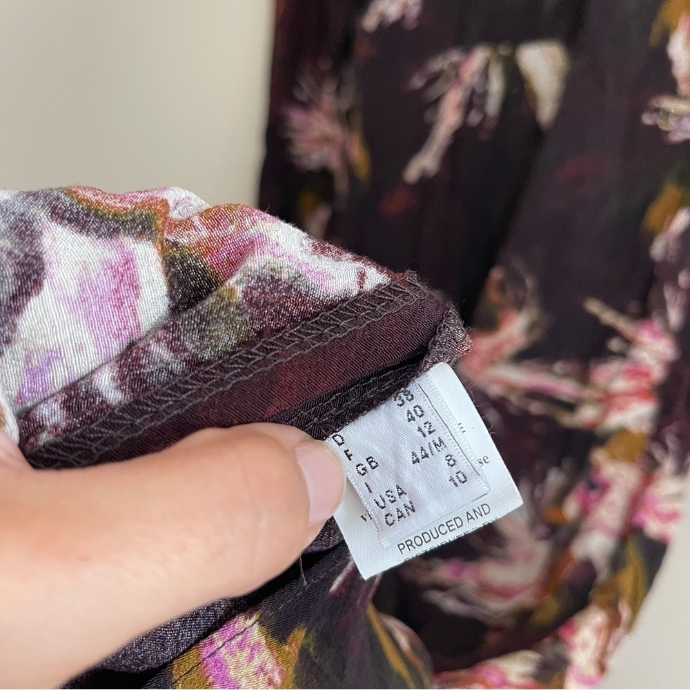 Midi Dress in Deep Plum Floral - Picture 8 of 15